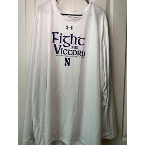 Under Armour Northwestern Football "Fight For Victory" HeatGear Shirt 4XL USA Ir